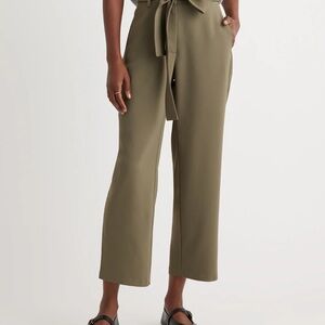 Quince Stretch Crepe Paperbag Pants – Olive – Size 4 – NWT